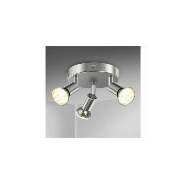 LED spotlight, loftslampe, badeværelseslampe, badeværelseslampe, IP44, justerbar og vippbar spotlight, 3x GU10, 3 justerbare spotlights, varmt lys