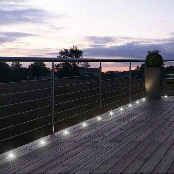 16 kpl LED-upotettuja valaisimia puuterassille, vedenpitävä IP67, ulkokäyttöön tarkoitetut upotetut valaisimet, 0.6W DC12V, valkoinen valo, mini-lampun sarja polulle