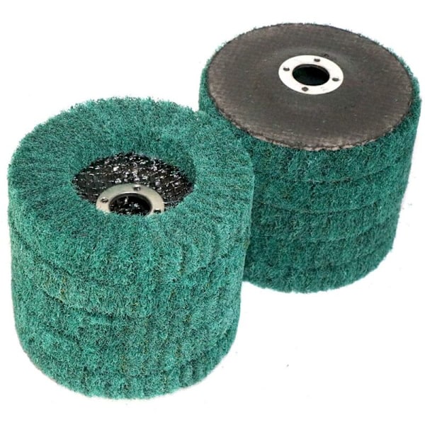 10 Pcs Series Nylon Fiber Polishing Wheel Scouring Pad Flap Disc for Angle Grinder Green 100X16Mm