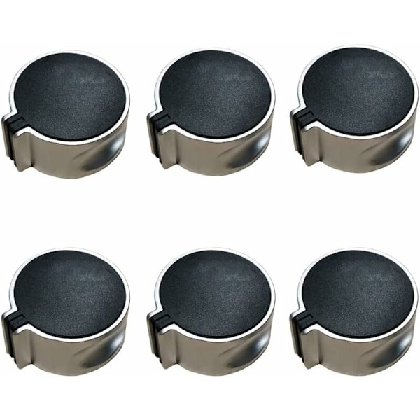 6 stk. stekeovnsknotter, gasskomfyr knotter, gasskomfyr knott, gassknott, universell legering modus 45° bryter svart gassknott for hjemmekjøkken, 8mm