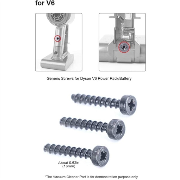 60 skruvar för dammsugare utan V6 V7 V8 V10 V11 Power Block / Batteri