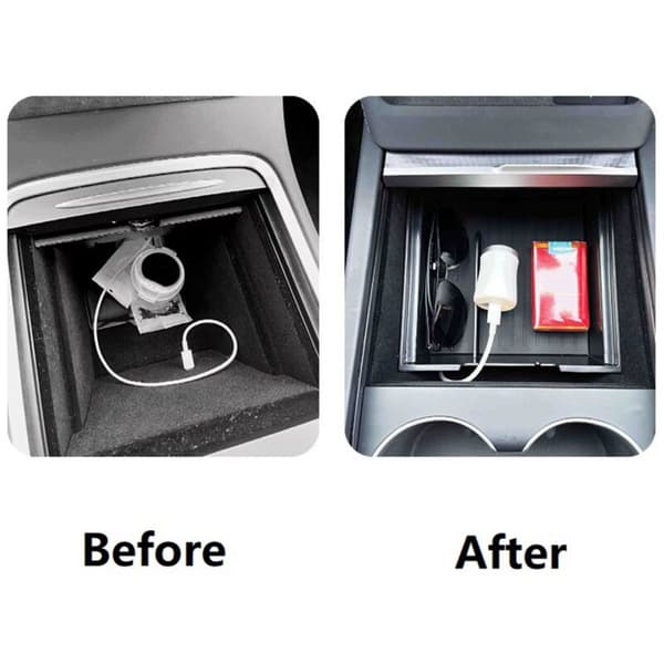 For Model 3 2024 Bil Midtkonsoll Organizer Tilbehør Oppbevaringsboks Skuff - med Smooth Slide Technology