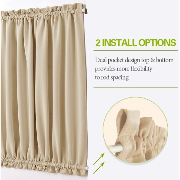 1 Panel Glidande Dörrgardin - Total Mörkläggning Termisk Dörrgardin Panel Blind och Skugga för Fransk Sidoljusdörr - 52\" x 72\" 1 Panel - Bi