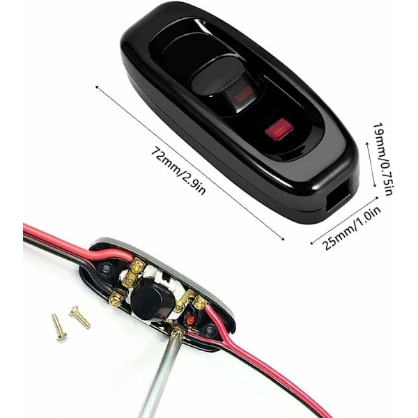 CIYOU In-Line Bryter/Lampe/Lysbryter (2) HIASDFLS