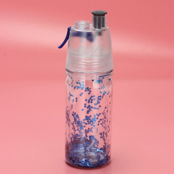 350 ml solid plastspray kylig sommar sportflaska bärbar utomhus klätterblandningsflaskor blå