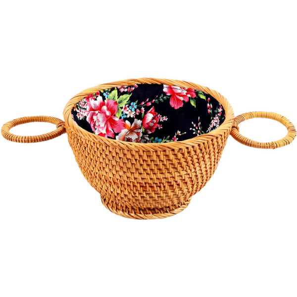 Rattan Weave Round Fruit Basket Box Organizers Dry Fruit Candy Snacks Dessert Food Storage Container