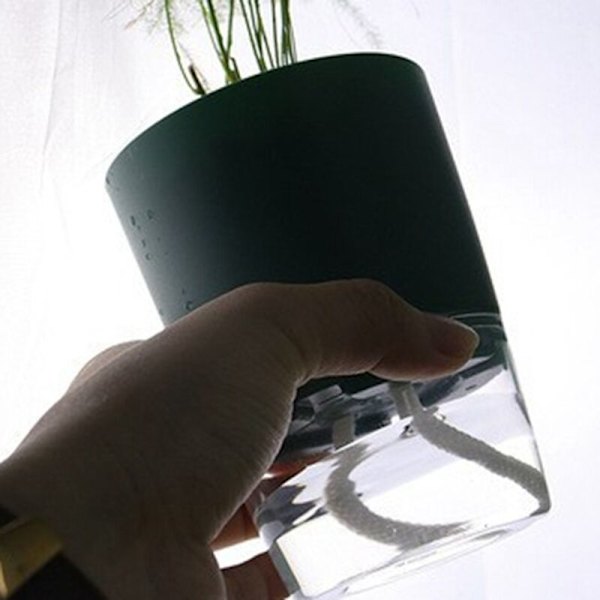 Automatisk vanding vase pot automatisk vanding planter rund plante opbevaring bassin planteværktøj grøn