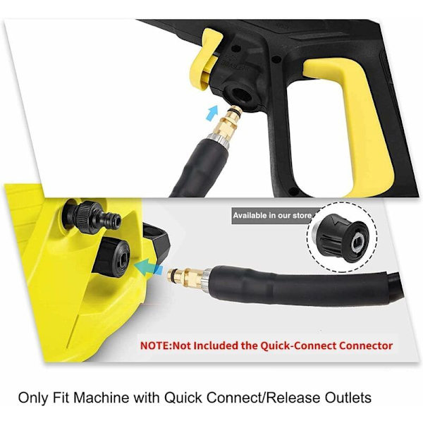 Forlengelsesslange for Kärcher K-serie K2 K3 K4 K5 K6 K7 Karcher høytrykksvasker, 15M Fleksibel Hurtigkobling Erstatningsslange med Messingtupper