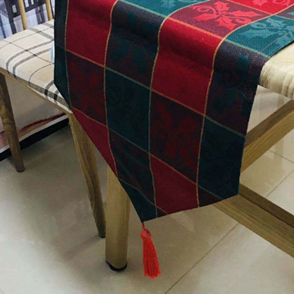 Jacquard Gulltråd Bordsflagg Gitter Bordsflagg Høytidsbordsdekorasjon