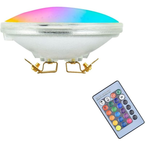 LED RGB par36 9w AC/DC 12V vannbunn svømmebassenglys vanntett ip65 Svømmebassenglampe Lysstyring med fjernkontroll, Vanntett undervanns