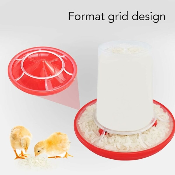 Fjørfeforer, 9,2x10,2 cm Kyllingforer og 8,7x10,2 cm Drikkeapparatsett med roterende ermedesign Automatisk fôring og vanning Fjørfeforer og vanningsapparat