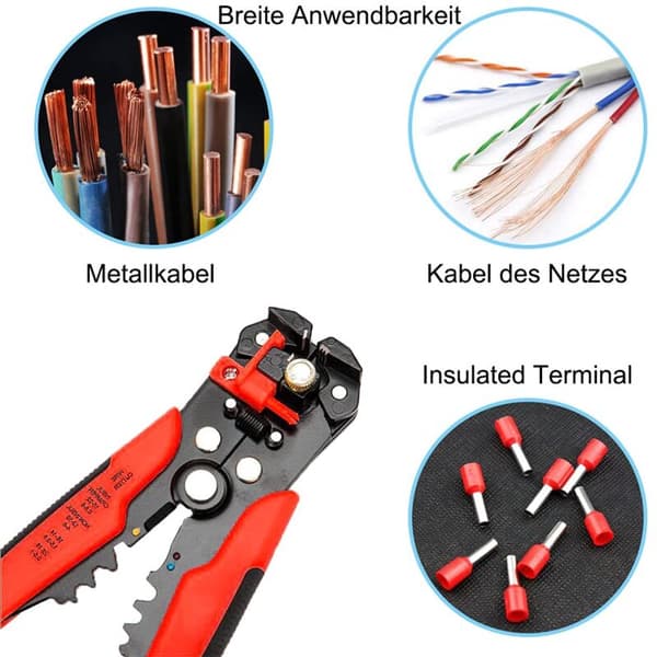 Automatisk kabelavstripper - Avstripping-Kapping-Krymping 3 i 1 (Gul)