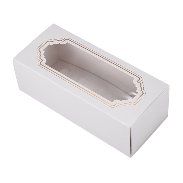 10 st Macaronaskaronger Vit Brons Kraftpapper Presentförpackning Förpackning Barnfödelsedag Bröllopstårta Ask för Gäster Godis