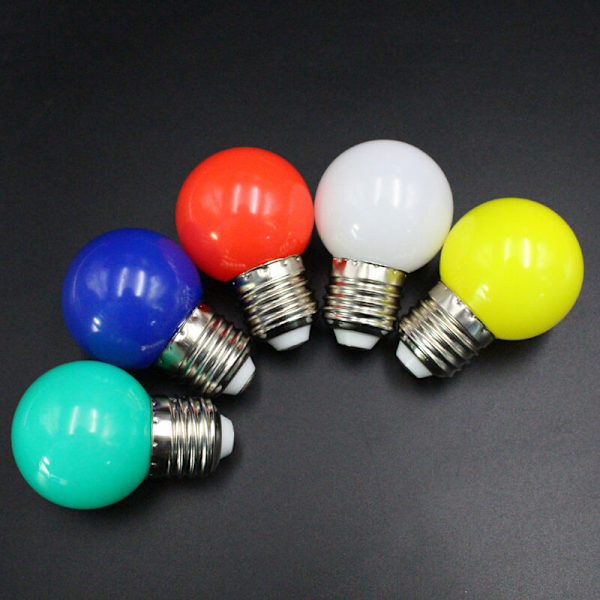 E27 Led -lamput - E27 1w Pe Frost Led Globe Colore Valkoinen/Punainen/Vihreä/Sininen/Keltainen Lamppu 220v -1kpl(Valkoinen)