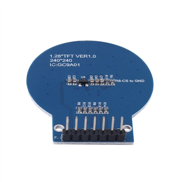 2x 1,28 tum HD IPS Färg TFT LCD Displaymodul, 7-stifts Rund Kretskort, PCB RGB LED Rund Skärm