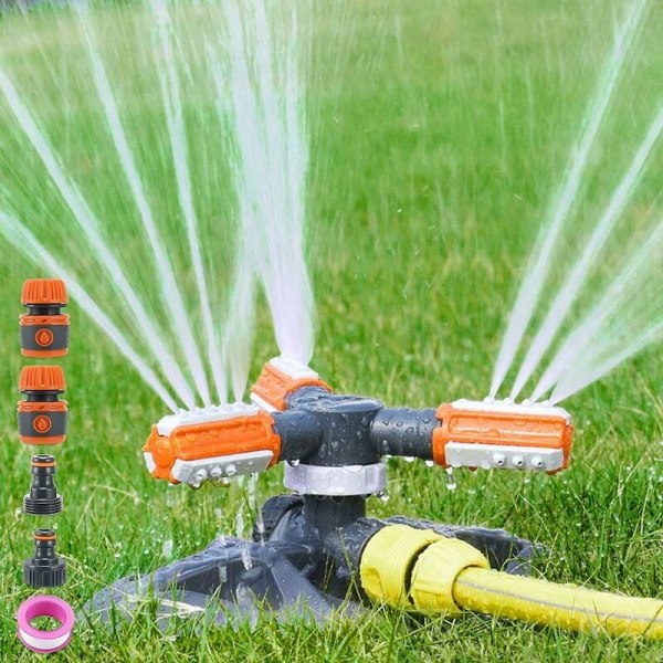 Puutarhan kastelujärjestelmä, automaattinen puutarhan kastelujärjestelmä, suuri alue kattava 360° pyörivä sprinkleri nurmikolle, puutarhaan