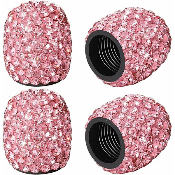 4 kpl kristalliauton rengasventtiilin kansi (pinkki)-