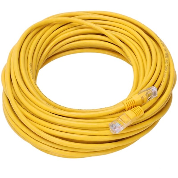 RJ45 Ethernet Cat5 LAN-patchkabel, nettverkskabel, gul, 1 stk 20M