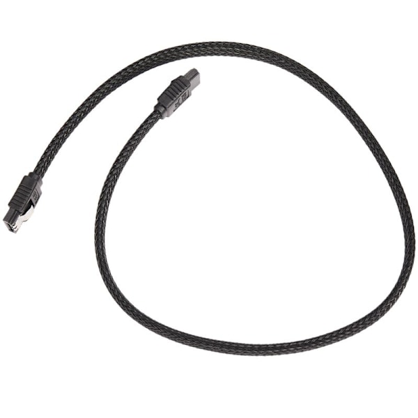 50cm Sata 3.0 III Sata3 7Pin datakabel 6Gb/S SSD-kablar hårddisk datakabel med nylonjacka med hårddisk och nylonjackad version (svart)
