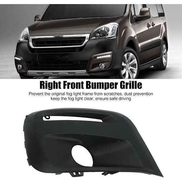 Höger Frontstötfångargrill 1513564680 Dimljusram Skyddande Cover Ersättning för Citroen Berlingo 2015-2018