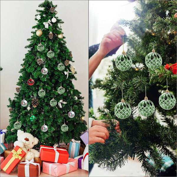 Julgranspynt, 7cm/36st Julgranskulor Dekorationssats, Okrossbart Hängande Julgranspyntssats