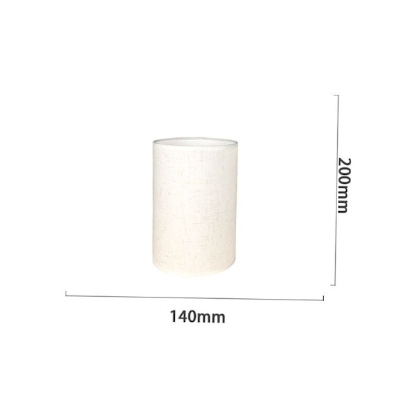 Håndlavet Hørstof Cylindrisk Lampskærm, Til Bordlampe, Pendellampe, Gulvlampe (Hvid, Diameter 14 Cm X Højde 20 Cm)-