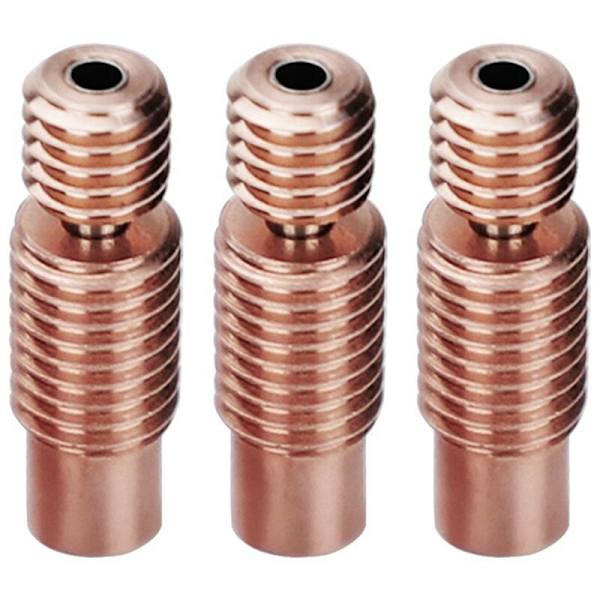 3 stk. All Metal V6-Crazy Heat Cutter Kobber og Rustfrit Stål 3D Printer Dyse Hals til V6 HOTEND Varmeblok 1.75Mm