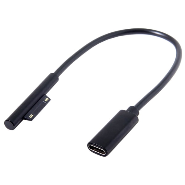 Type-C Usb-C Dc 15V Hunn til for Surface Pro3 Pro4 Pro5 Pro6 Book Pro Ladestrømforlengelseskonverterkabelledning Svart