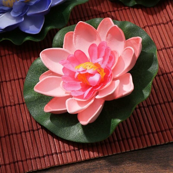 5 stk Kunstige Vannlilje Flytende Lotus Blomst Dam Hjem Bryllup Dekor 10cm