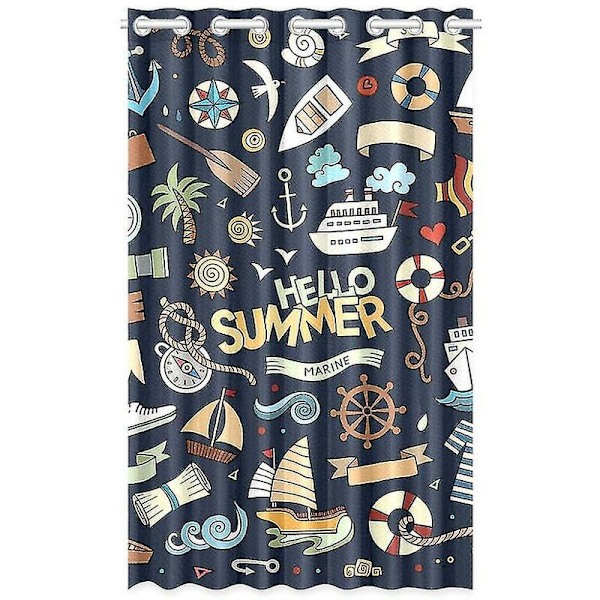 Marina nautiska design fönstergardin vardagsrum sovrum fönsterdraperier 130x210 cm