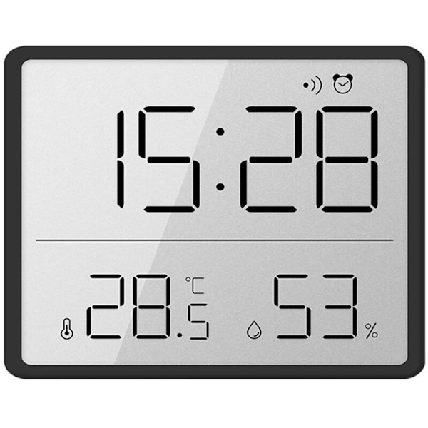 Digital hygrometer termometer med klocka fuktighetsmätare timer larm för hemmakontor barnrum som visas