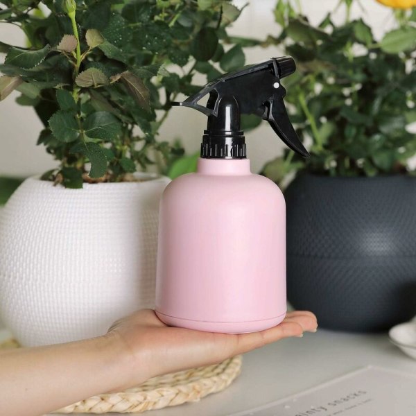 600ML Fin Mist Sprayflaska med Rosa Topp Pump Trigger, Vattenkanna för Krukväxter, Vattenspruta för Blommor Växter, Örter, Hemträdgård-
