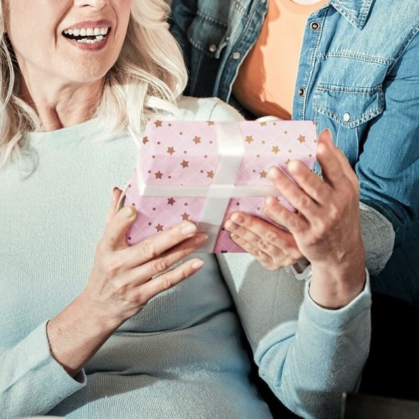 Rosa Presentpapper, Presentpapper för Födelsedagar, Presentpapper för Barn och Flickor, Inslagningspapper för Födelsedagar, Helgdagar, Bröllop