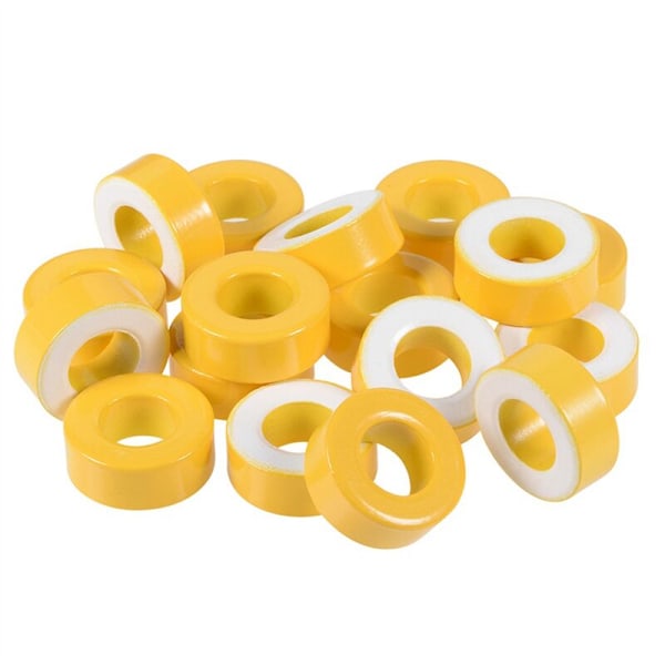 17Pcs Iron Powder Core Yellow and White Ring Ferrite Core Iron Powder Ring Core