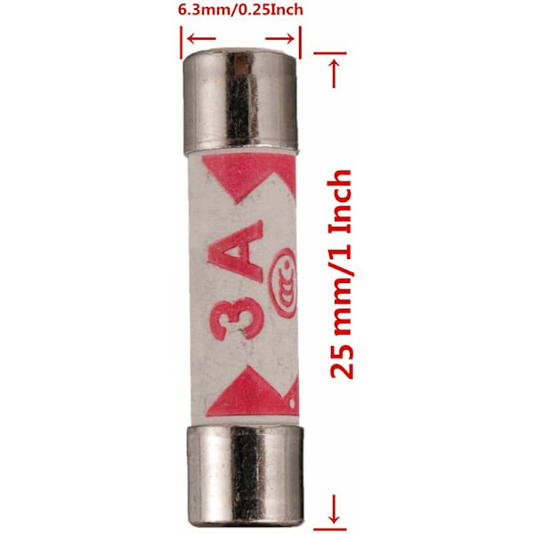 4 Værdier 120 stk 3 5 10 13 Amp 240V Volt Husholdnings Strømstik Sikring 6.3x25mm 0.25x1Inch BS1362 Keramisk Rørpatron med Sikringer Sortiment Sæt