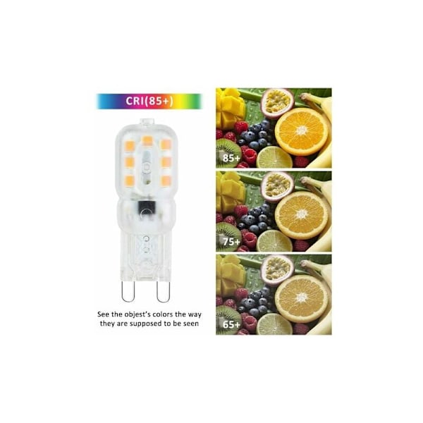 G9 LED-lampor 3W motsvarande G9 halogenlampa, varmvit 3000K, 360 grader, flimmerfri, 10-pack