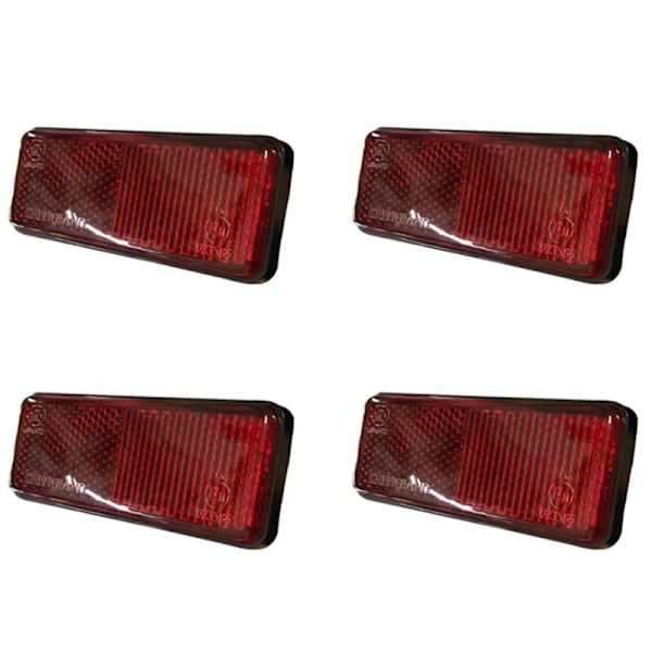 4X Red Rear Light Motorcycle Quad Scooter Bike Reflector Rectangle License Plate for