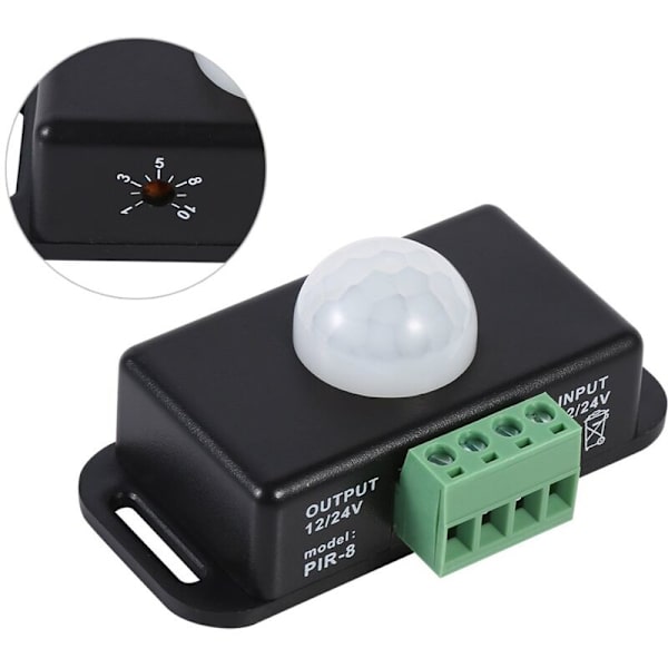 LED Bevægelsessensor Switch, DC 12V/24V Kropssikkerhed PIR Infrarød Bevægelsesdetektor Switch til LED Strip Light