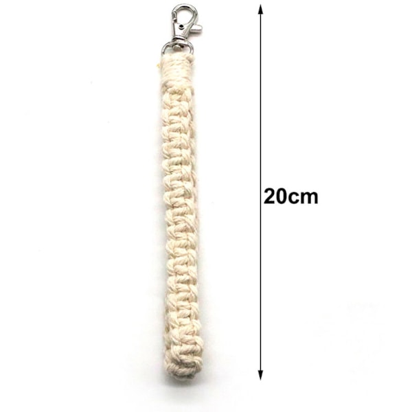 3 st Macrame Nyckelring Handgjorda Boho Tillbehör Armband för Bilnyckel Väska Hänge Plånbok Charm Unik Present