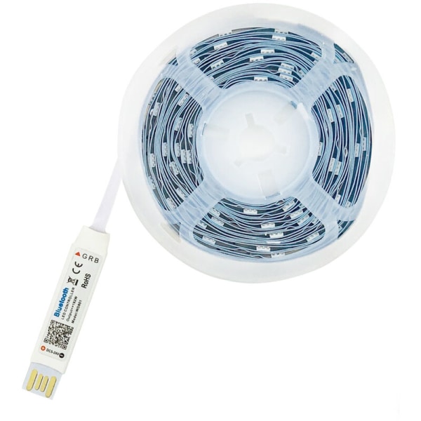LED-strimmel lys Bluetooth fleksibel lampe strimmel diode SMD5050 DC5V skrivebords skærm TV baggrundsrumsbelysning USB-kabel, 1M
