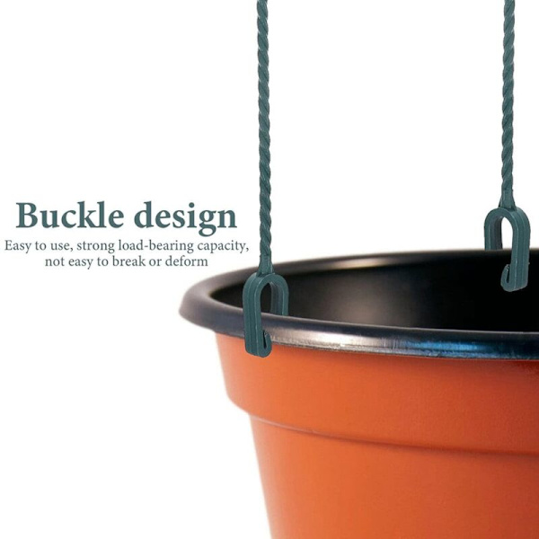 10 stk. Plast Hengekjeder for Planter, 360° Roterbare Hengekurv Kroker Planteholder Blomsterpotte