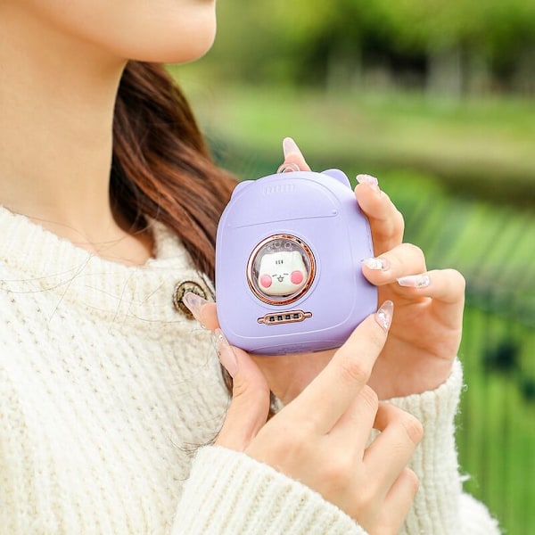 2 in 1 Mini-kokoinen kannettava kädenlämmitin USB-ladattava söpö sähkökädenlämmitin ulkokäyttöön 3000 MAh