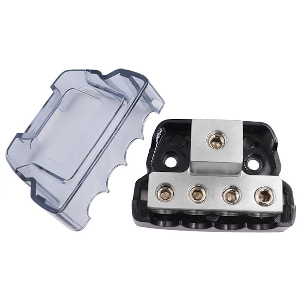 4-vejs strømfordelingsblok 1 x 0/2/4 gauge ind/4 x 4/8 gauge ud bilstereo forstærker jordfordelingsblok
