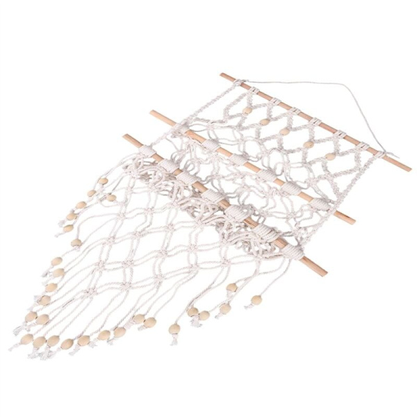 Käsinkudottu säilytysteline Macrame-seinävaate Kirja Lehti Kutoa Taskupidike Boho-sisustukseen Koriste Olkkari