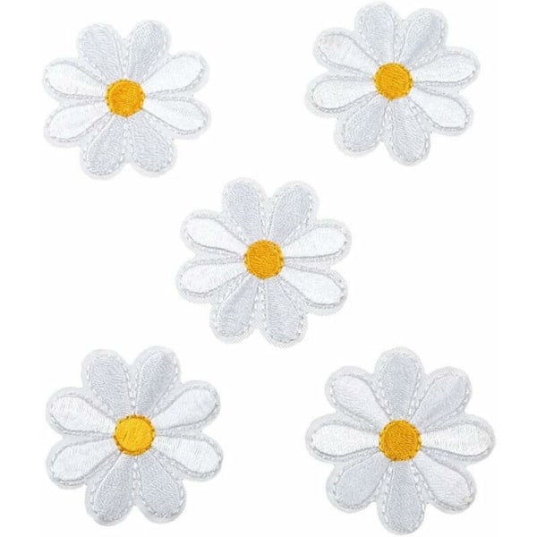 10 stk. stryge-på transfers blomster patches sy applikationer broderi hvide blomster sy patch applikationer, Sunny