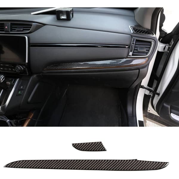 ABS Fiber Interiør Sentral Kontroll Dashbord Panel Deksel Trim for -V 2016-2019