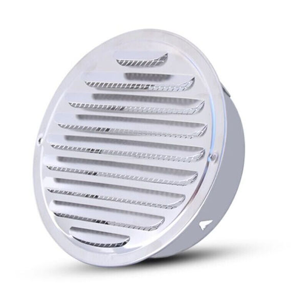 Rund luftgitter til ventilation, luftgitter i rustfrit stål, ventilation med net, rund udluftningsgitter til rør, egnet til åbning