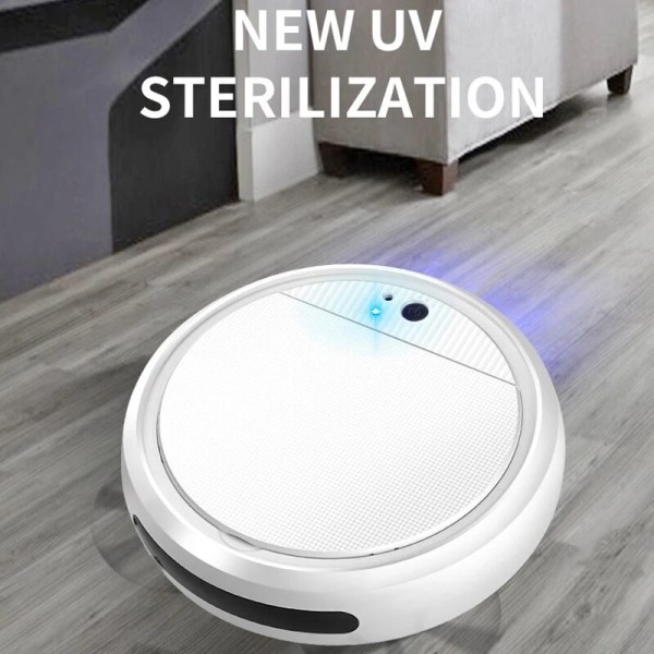Automatisk robotstøvsuger våt tørr rengjøringsmaskin lader intelligent støvsuger-hvit+rød
