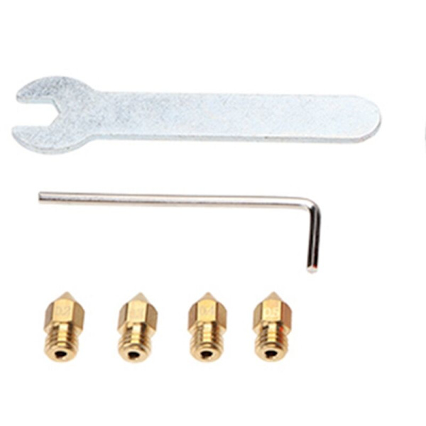 20 st 0,2/0,3/0,4/0,5 mm munstycken för MK8, 3D-skrivarvärmeblock i silikon med DIY-verktyg och tiofackslåda