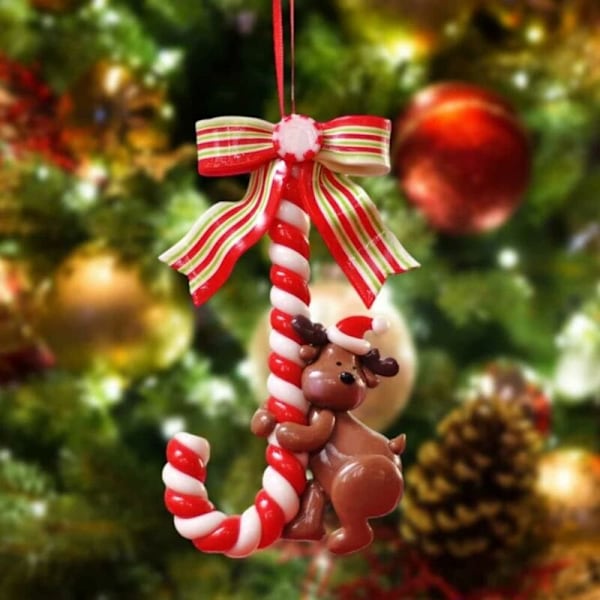 3-pack Jultomte Lollipop Dekoration, Liten Tomte Snögubbe Käpp, Mjuk Lera Hängande Juldekoration Käpp, Julgranspynt